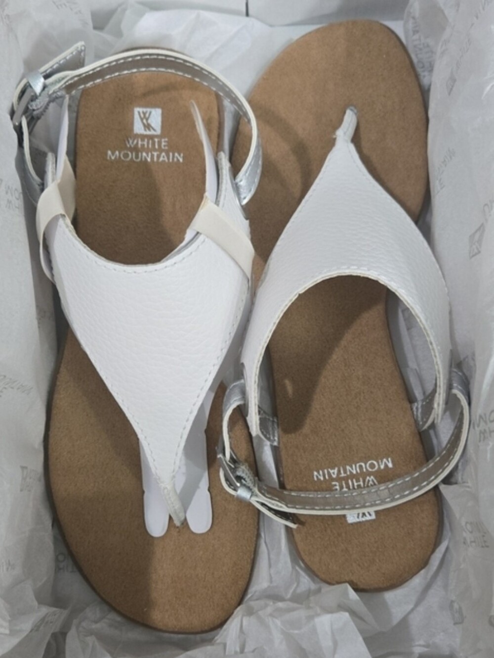 Women’s White Sandal with Backstrap